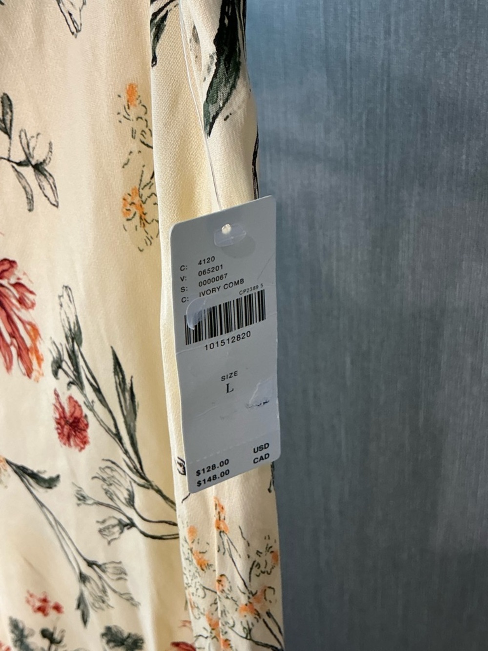Anthropologie Cream Maxi Skirt with Rust Floral Print Size Large - Picture 7 of 12